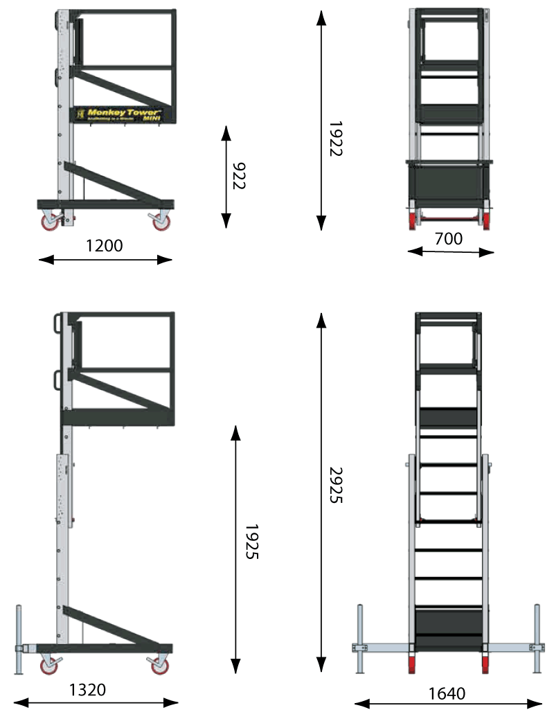 Monkey Tower mini dimensions